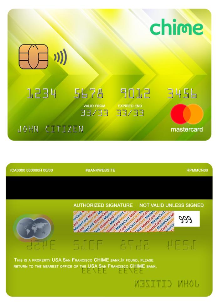 USA San Francisco CHIME bank mastercard